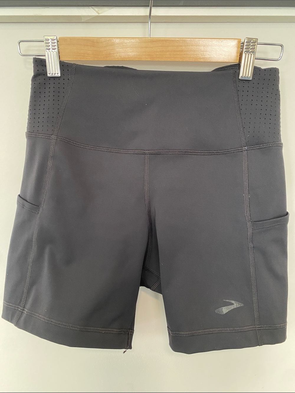 Brooks running black shorts